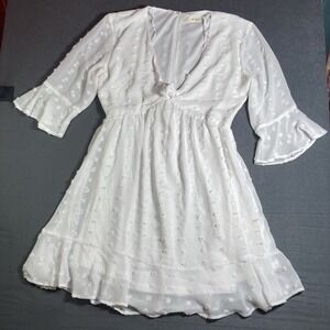 A Beautiful Soul Swiss Dot Tie Front Dress Wedding Beach X